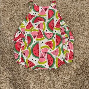 Watermelon Print Sleeveless Dress